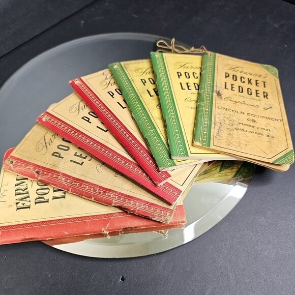1940s-50s John Deere Farmer's Pocket Ledgers 7pc Collection Lot Amazing! Canada - Picture 2 of 13